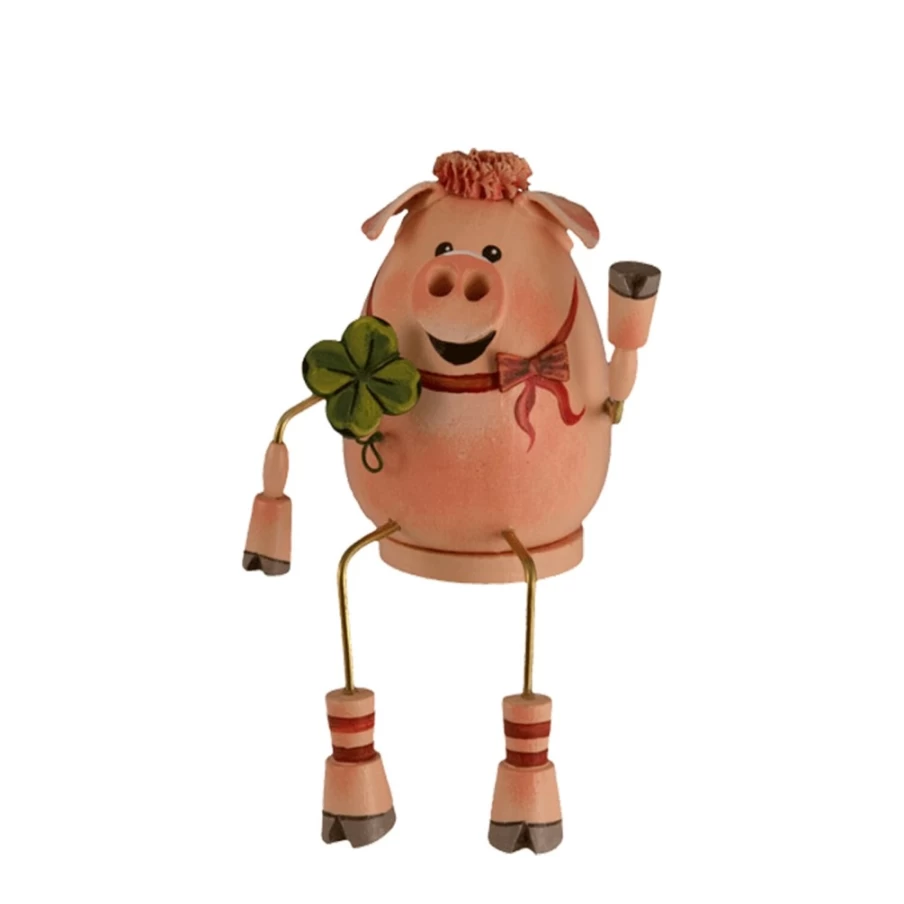 Käthes Original Lucky Pig Smoky - Handcrafted Collectible Figurine for Good Fortune